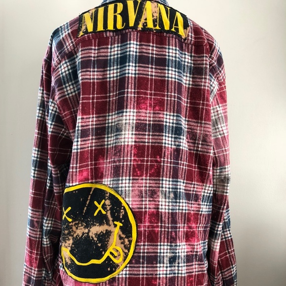 Nirvana Reclaimed Vintage Flannel Shirt NWT - Picture 1 of 2